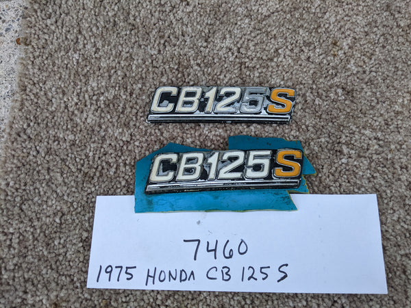 Honda CB125S 1975 sidecover badge pair sku 7460