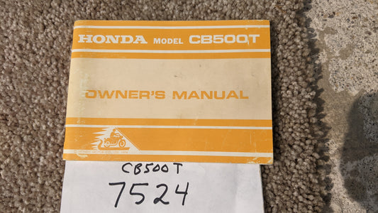 Honda CB500T OEM Owners manual sku 7524