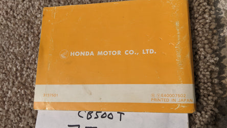 Honda CB500T OEM Owners manual sku 7524