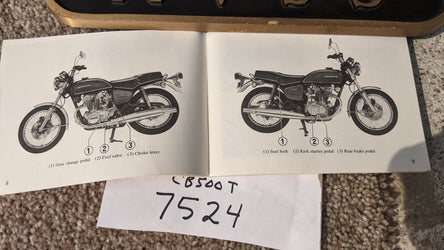 Honda CB500T OEM Owners manual sku 7524