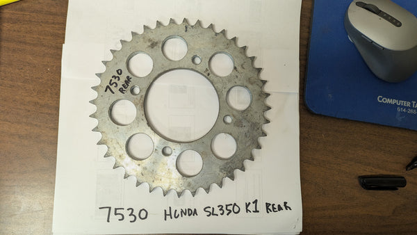 Honda Rear Sprocket 530 chain 40T 4 bolt 1970 Honda  SL 350K1  Honda part 41201-340-000  my sku 7530