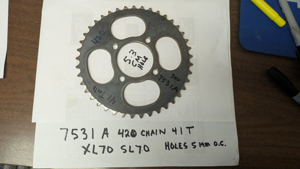 Rear sprocket Honda XL70 SL70 KX60 KDX80 7531A my sku 7531A
