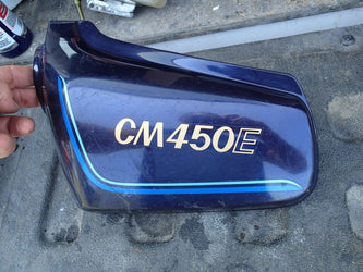 Honda 1982 CM450E Left Candy Imperial Blue  Side Cover Vintage Motorcycle my sku 7546