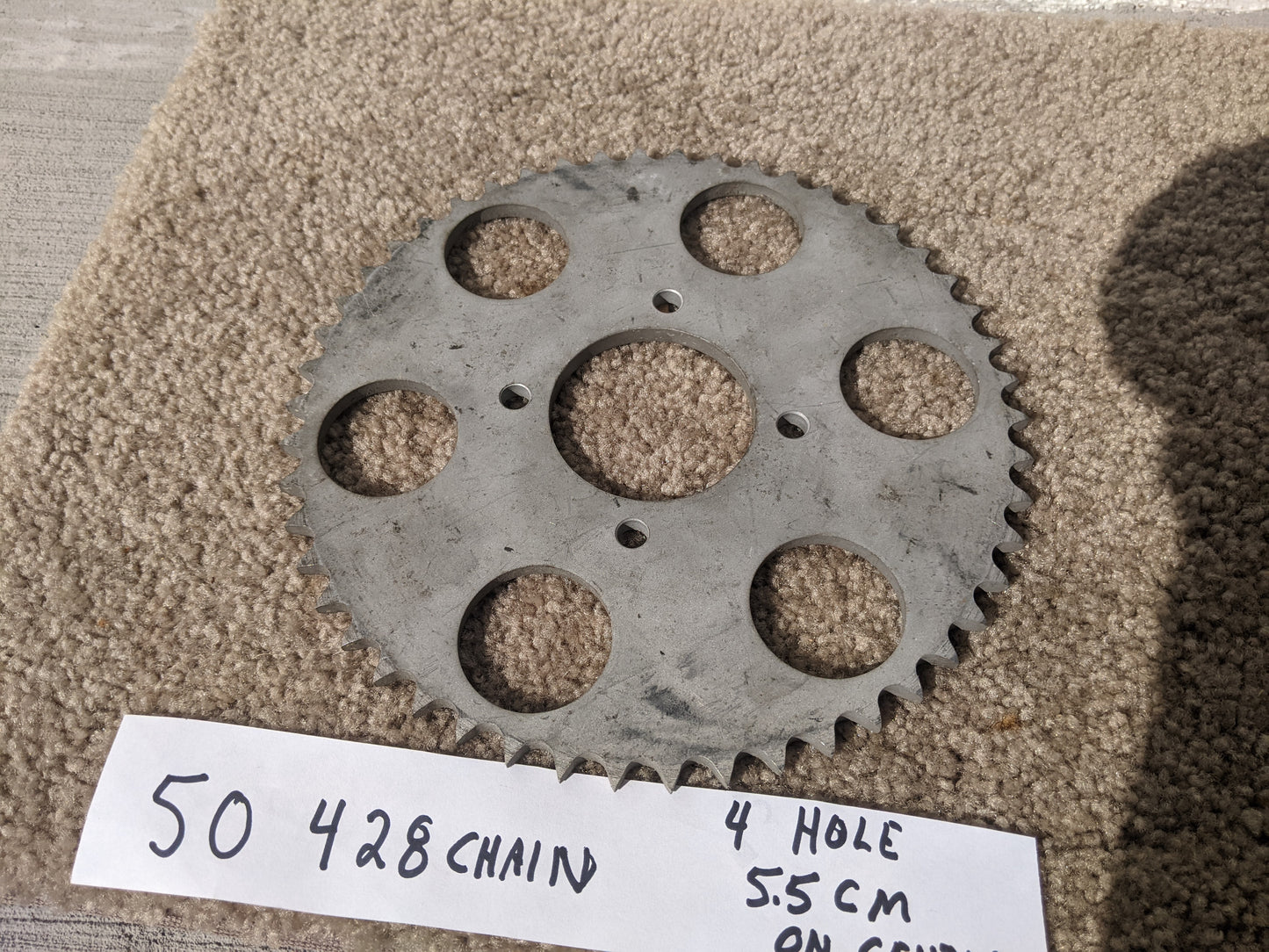 50 tooth 428 chain size 4 bolt rear sprocket sku 7560