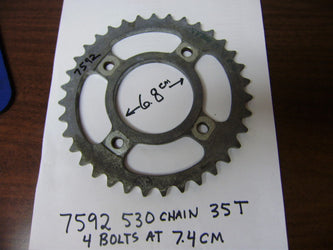 Sprocket  35 Tooth 530 chain Honda CB250K3, CB400T  CM400A CB500 Four  Yamaha XS400 XS600  my sku 7592