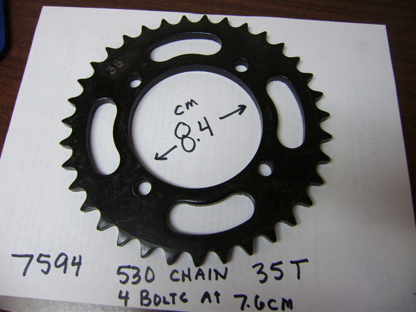 Sprocket  35 Tooth 530 chain Honda CB250K3, CB400T  CM400A CB500 Four  Yamaha XS400 XS600  sku 7594