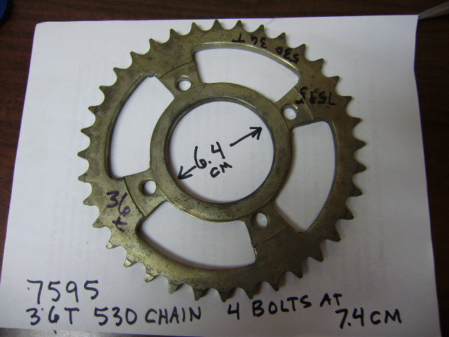 Sprocket  35 Tooth 530 chain Honda CB250K3, CB400T  CM400A CB500 Four  Yamaha XS400 XS600  sku 7595