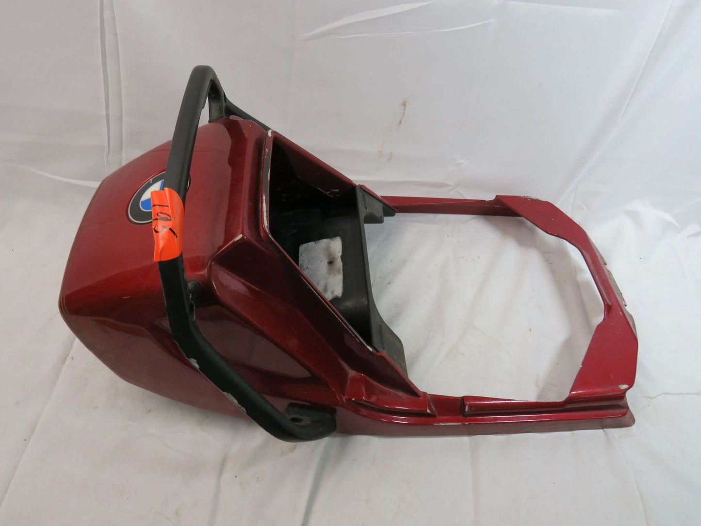 BMW Monoshock Rear Tail Section  fits 85'-95' R80-80RT, R100RT, R100RS, R65 Mono Shock rear tail section, upper and lower, no cracks, Mystic Red. sku 7744