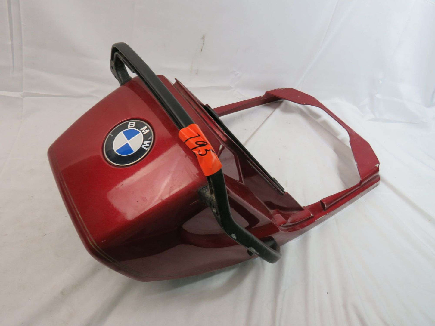 BMW Monoshock Rear Tail Section  fits 85'-95' R80-80RT, R100RT, R100RS, R65 Mono Shock rear tail section, upper and lower, no cracks, Mystic Red. sku 7744