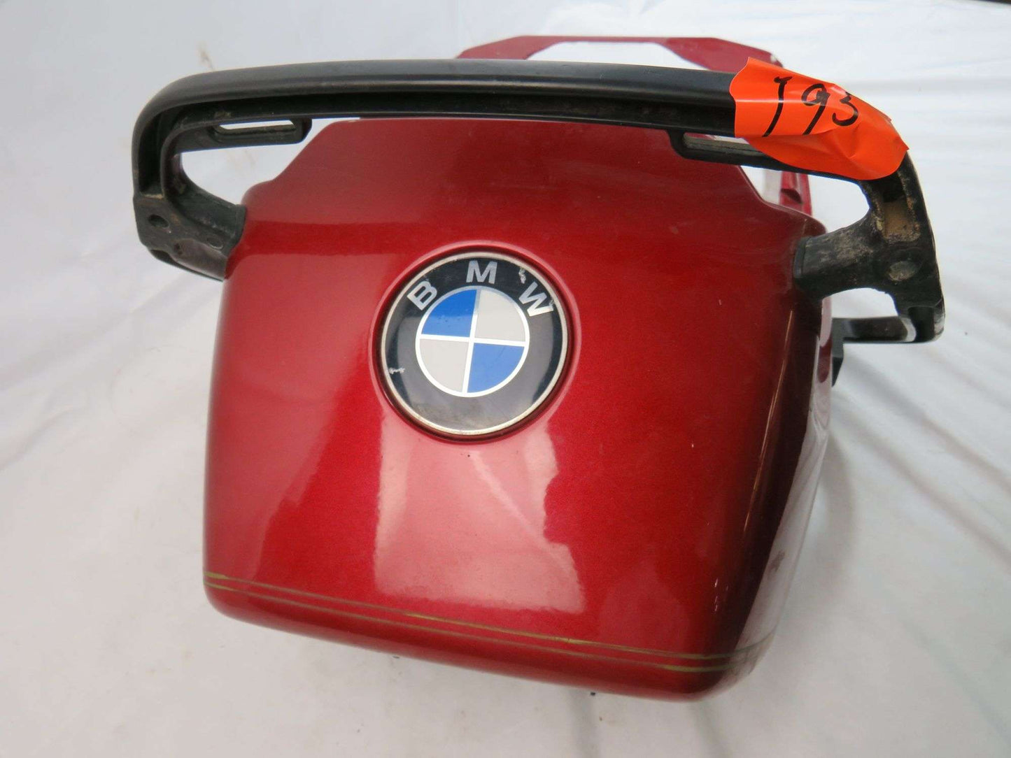 BMW Monoshock Rear Tail Section  fits 85'-95' R80-80RT, R100RT, R100RS, R65 Mono Shock rear tail section, upper and lower, no cracks, Mystic Red. sku 7744