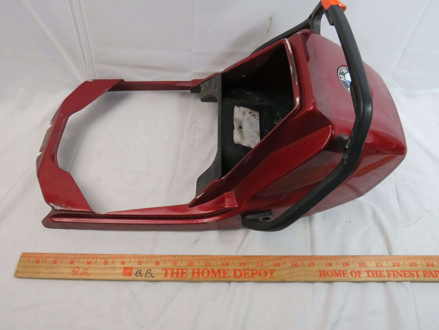 BMW Monoshock Rear Tail Section  fits 85'-95' R80-80RT, R100RT, R100RS, R65 Mono Shock rear tail section, upper and lower, no cracks, Mystic Red. sku 7744