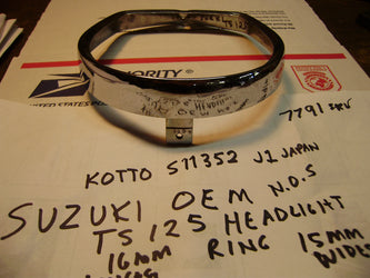 Suzuki TS TC NOS OEM Headlight Ring  sku 7791