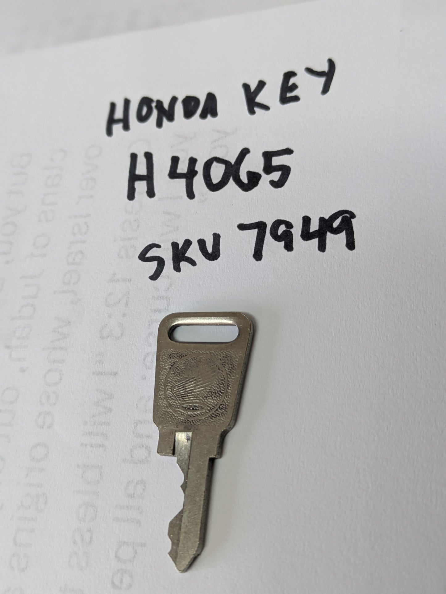 Honda Motorcycle Key H4065  my sku 7949