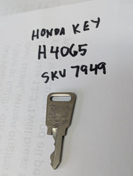 Honda Motorcycle Key H4065  my sku 7949