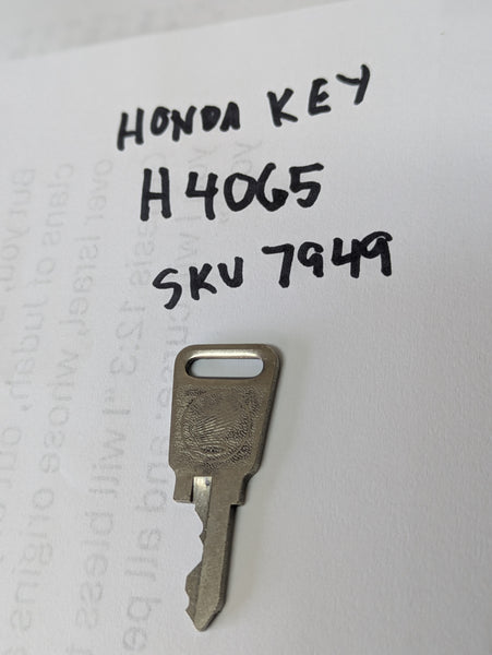 Honda Motorcycle Key H4065  my sku 7949