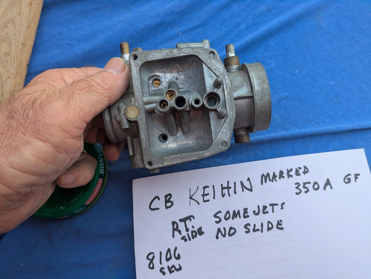 Keihin CB350 Carburetor top right side OEM   my sku 8106