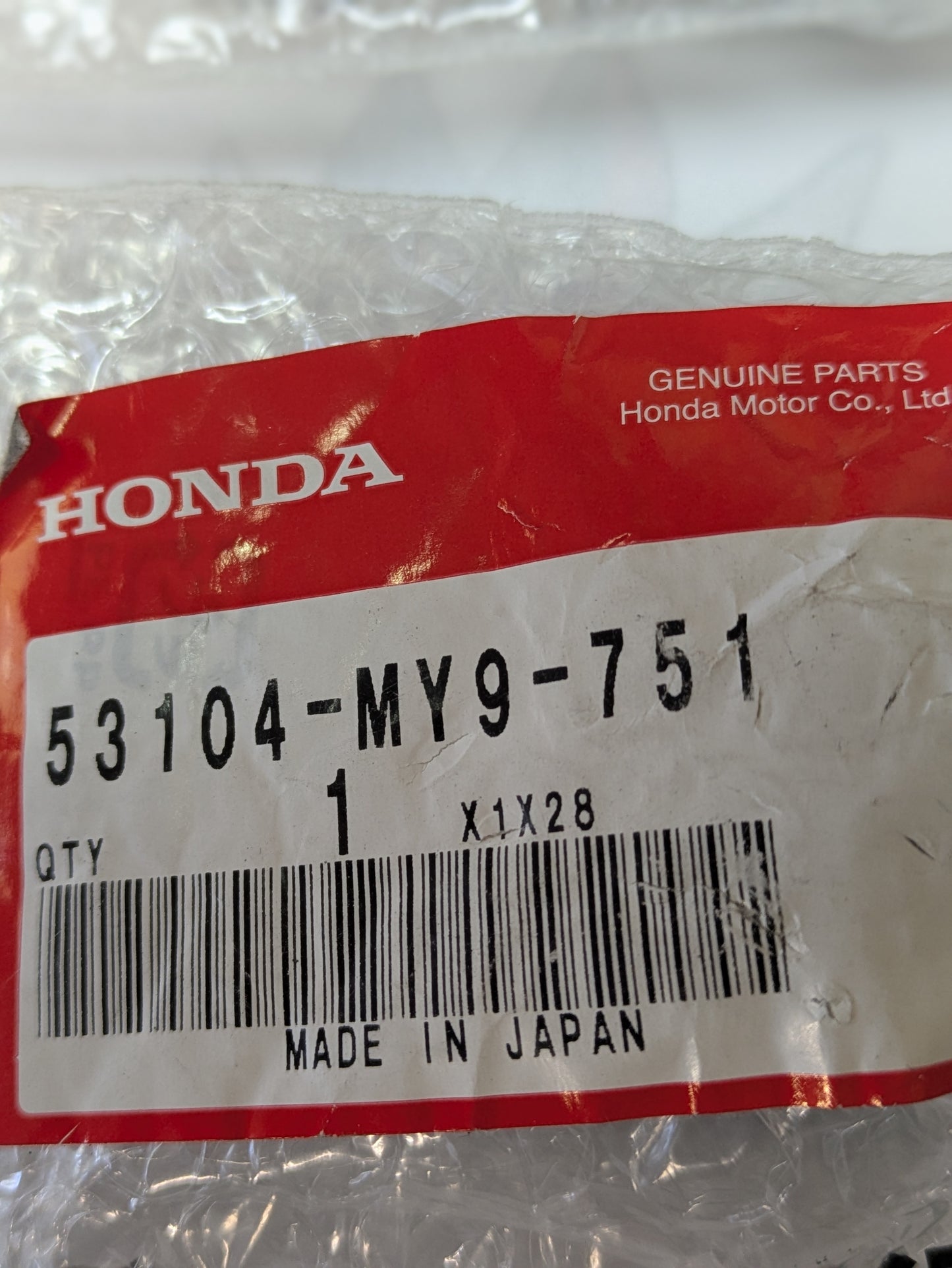 Honda Handlebar Weight Pair Honda 53104-MIY9-751 my sku 8122