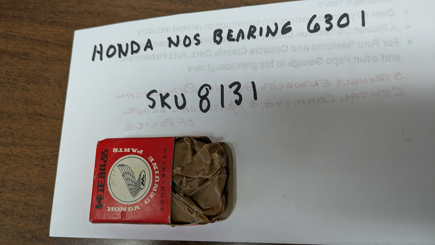 Honda NOS Bearing marked 6301 New in package my sku 8131