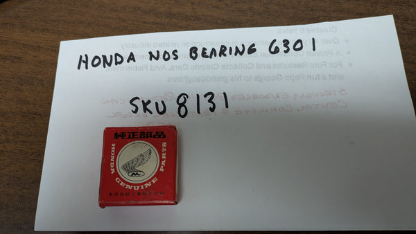 Honda NOS Bearing marked 6301 New in package my sku 8131