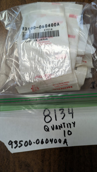 Honda 93500-060400A  Screw, Pan (6X40) New  in Fact Pack Quantity 10 my sku 8134