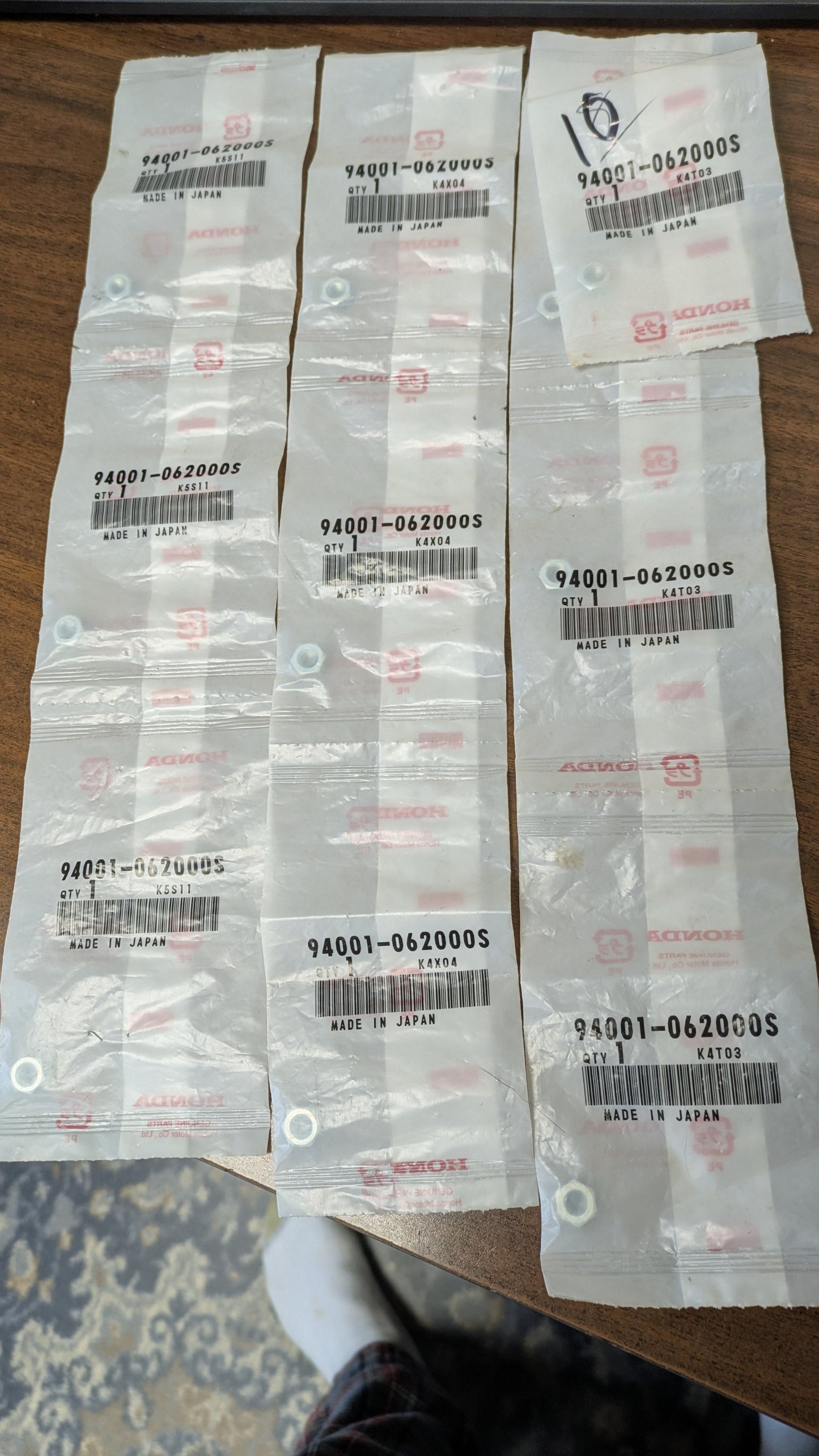 Honda OEM NOS (6mm) Hex Nuts part 94001-062000s,  1976-78 ATC90 1979 ATC110  and others  quantity  10  my sku 8136