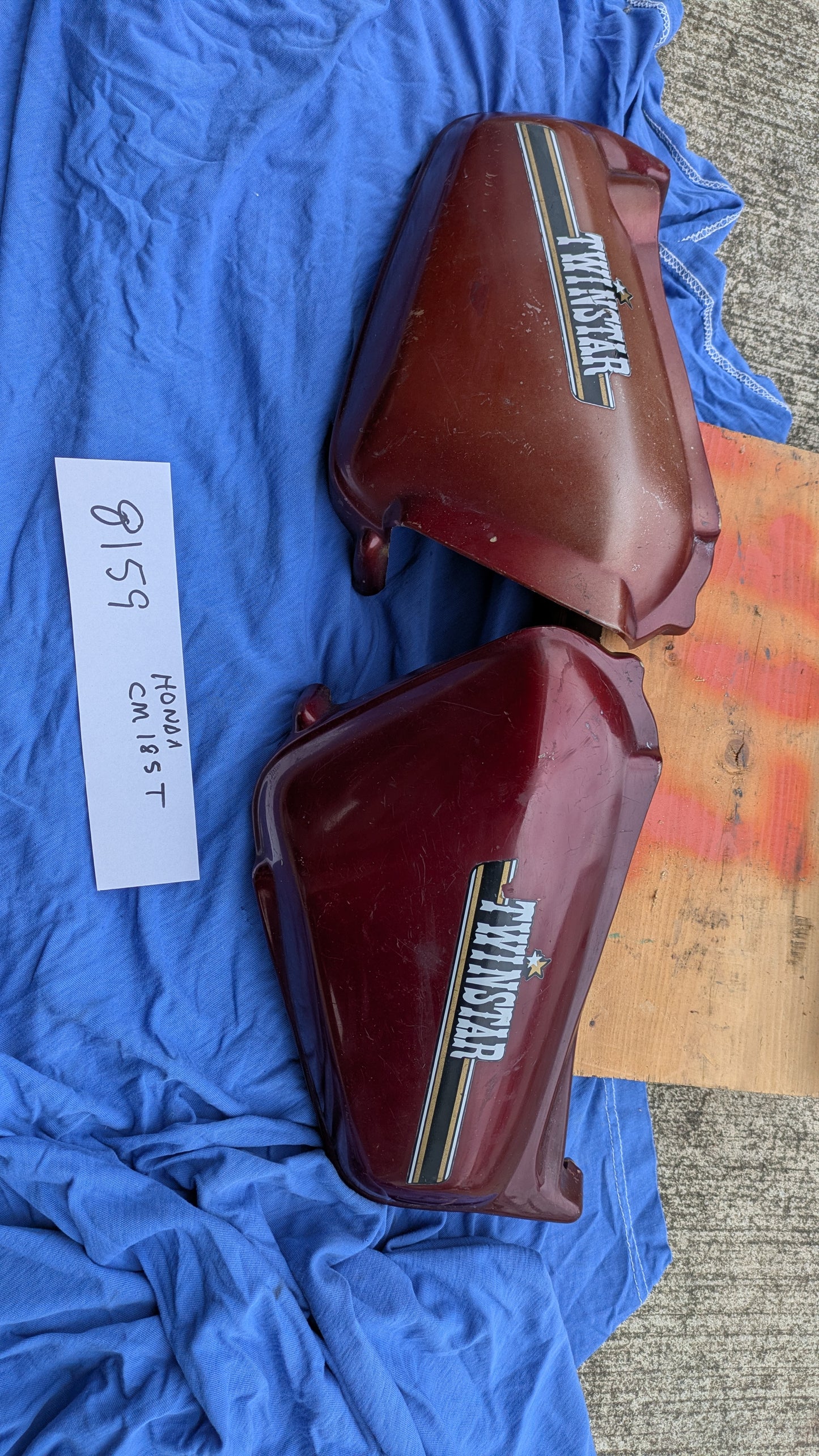 Honda CM185T 1978 Sidecover pair Candy Presto Red  Will fit CM200T also my sku 8159