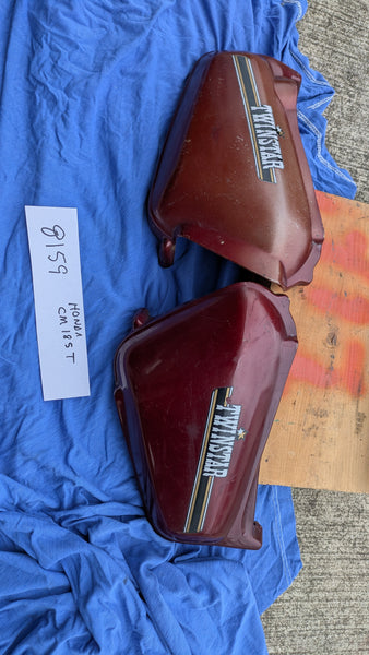 Honda CM185T 1978 Sidecover pair Candy Presto Red  Will fit CM200T also my sku 8159