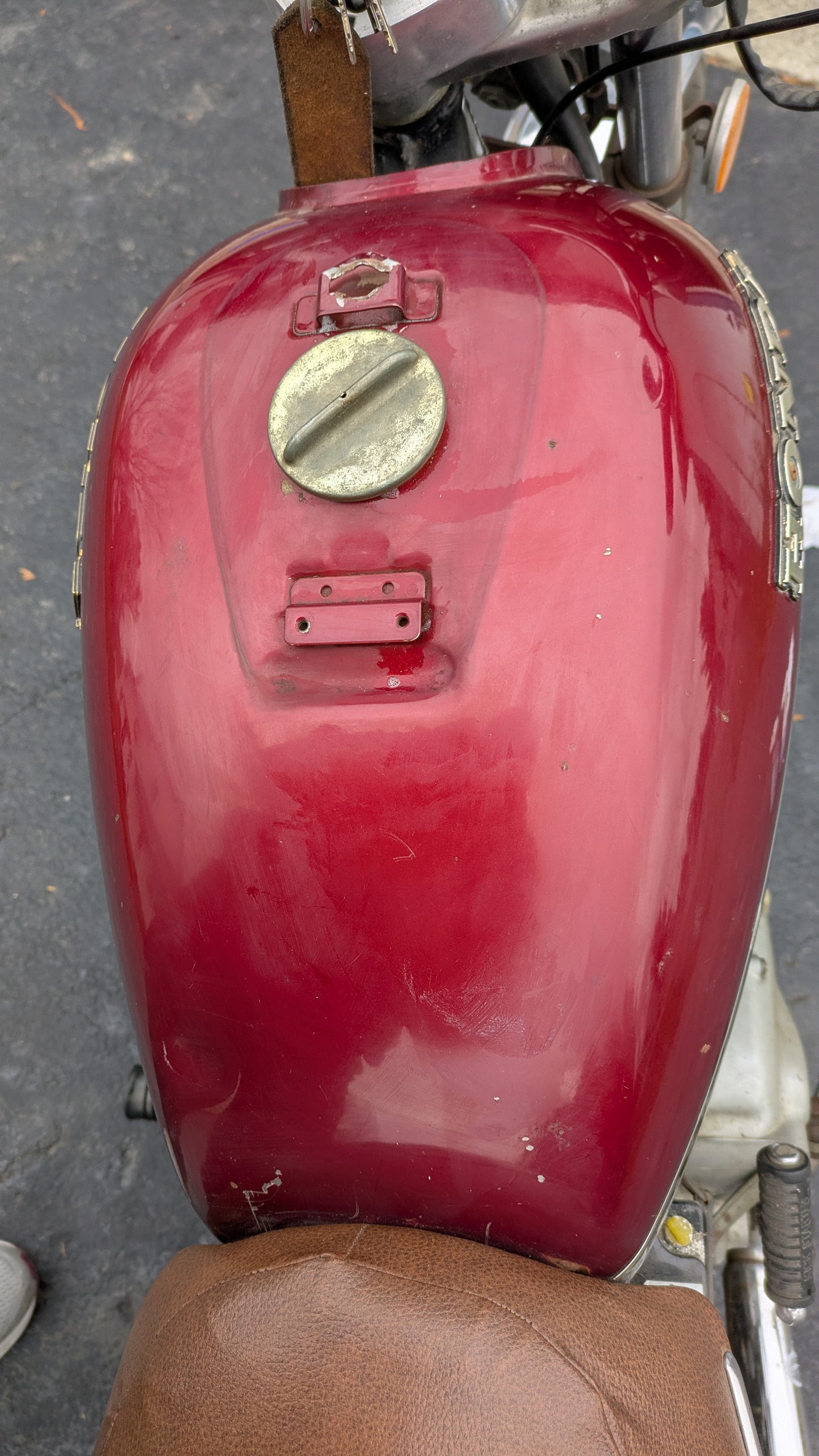 Honda CM185T Gas Tank Candy Anteres Red  sku 8162