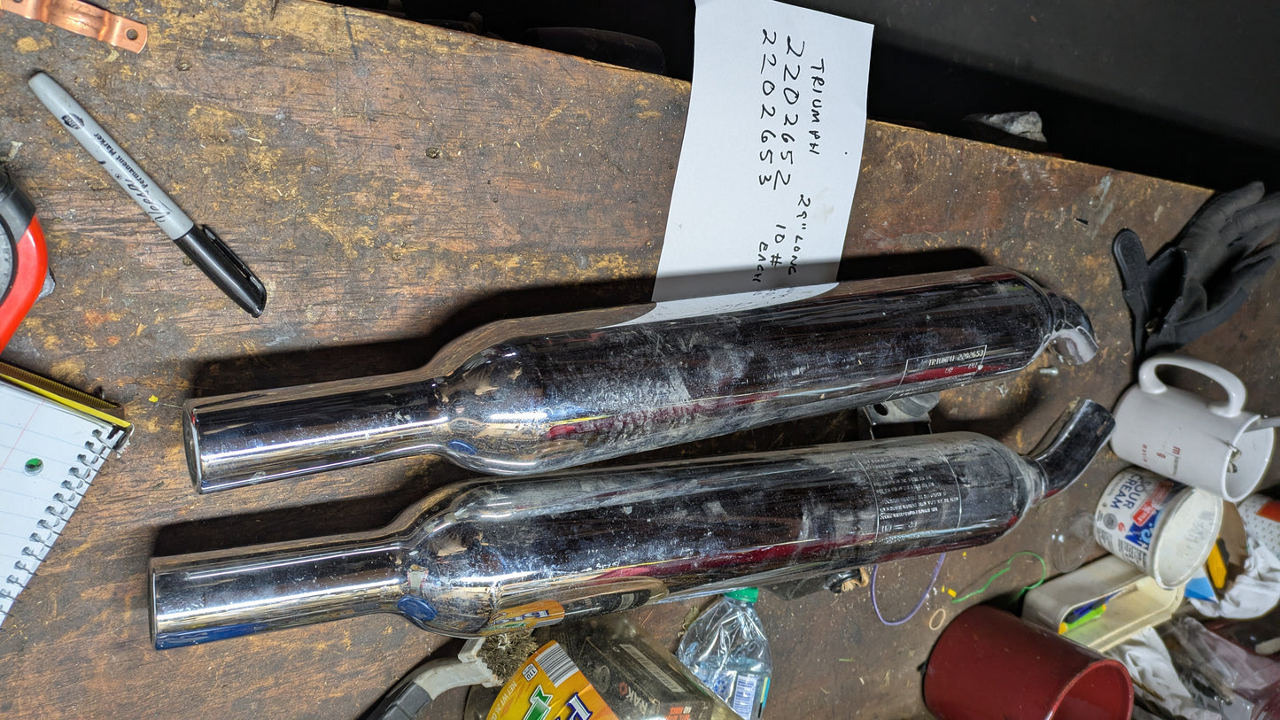 Triumph Bonnieville rear exhaust  left side part 2202652 sku 8174