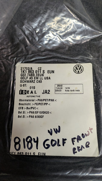 VW Golf OEM New Floor Mat Full Carpet Set front rear sku my 8184