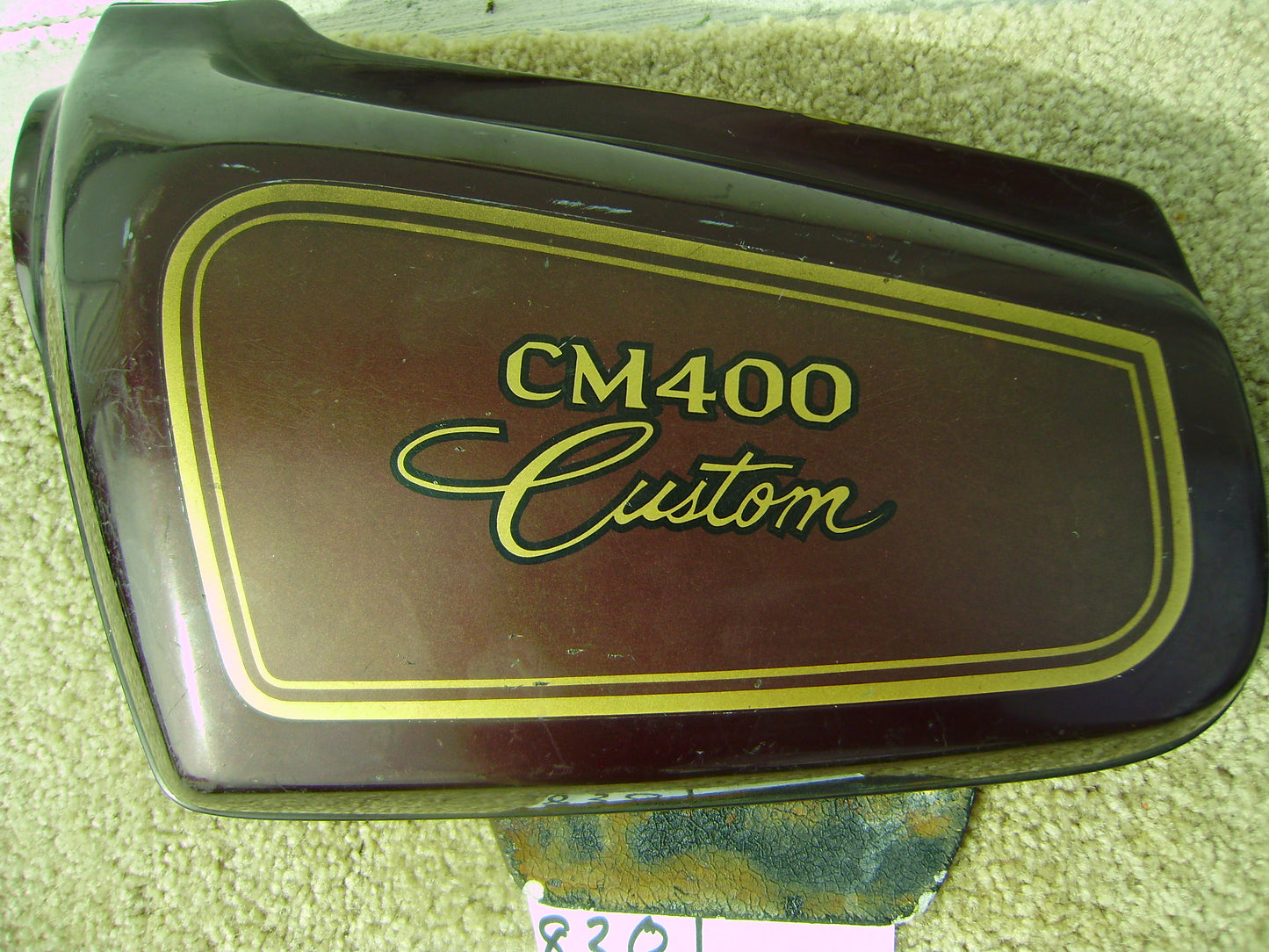 Honda CM 400 Custom  OEM Left Side Cover brown   83740-447A sku 8301