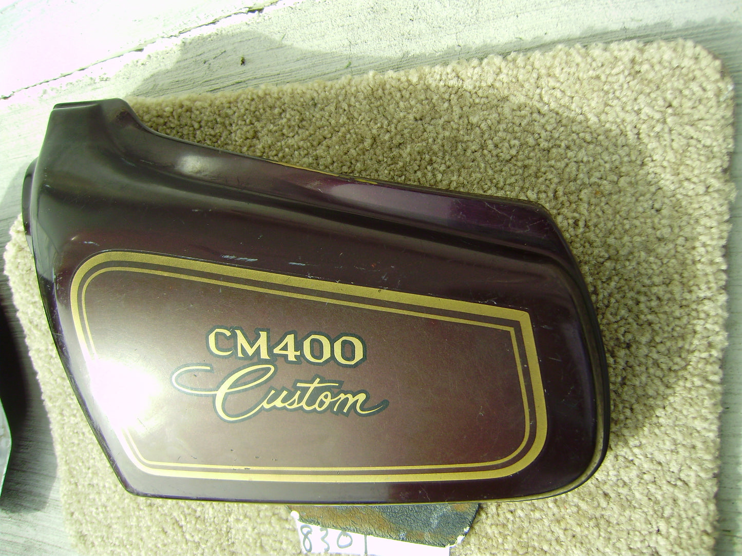 Honda CM 400 Custom  OEM Left Side Cover brown   83740-447A sku 8301