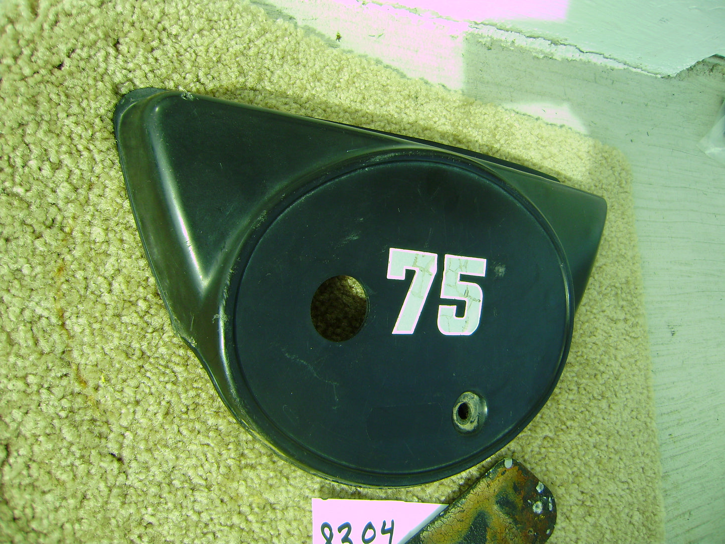 Suzuki TS75 Colt 1975 OEM Black Sidecover/number plate sku 8304