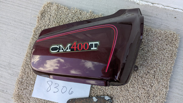Honda  CM400T Right Candy Presto Red SideCover 834640-447A  sku 8306