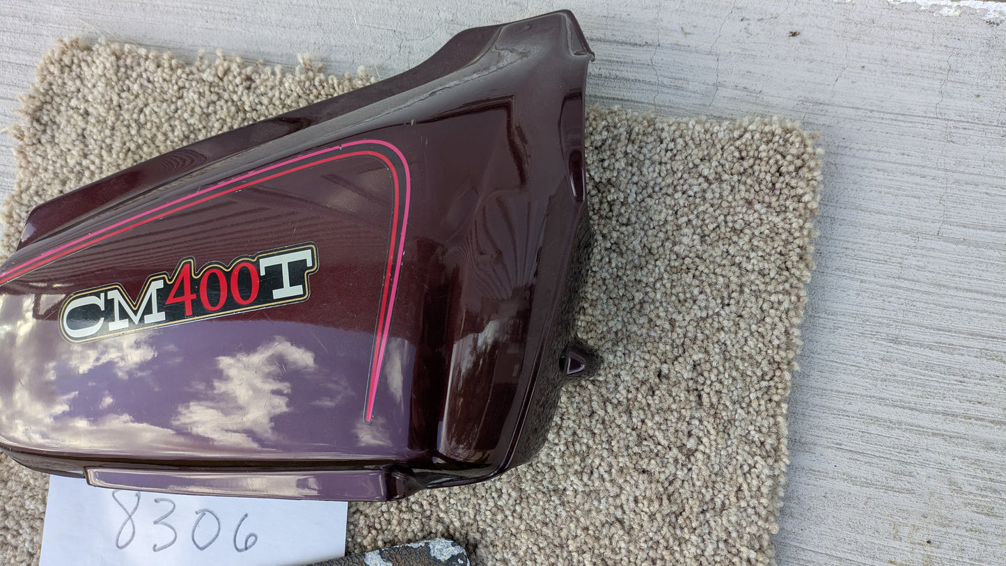 Honda  CM400T Right Candy Presto Red SideCover 834640-447A  sku 8306