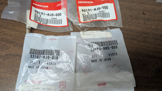 Honda OEM MC Parts SCREW, OVAL (6X50) 90191-MJ0-000, 53107-MJ0-000, 91204-286-003  sku 8310