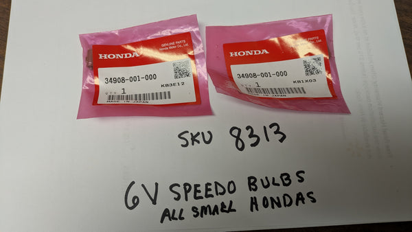 Honda OEM NOS 6V speedometer bulbs 34908-001-000 sku 8313