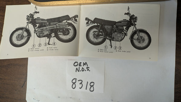 Honda CL360 OEM NOS Owners Manual sku 8318 Free Shipping to USA
