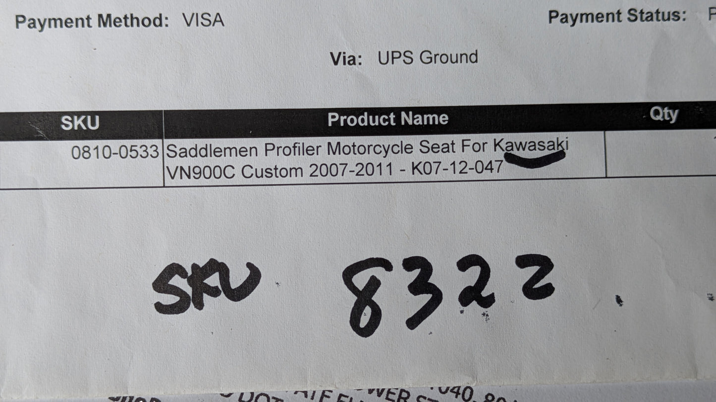 Kawasaki VN900 Brand New Custom Seat, Saddlemen Profileer K07-12-047 my sku 8322