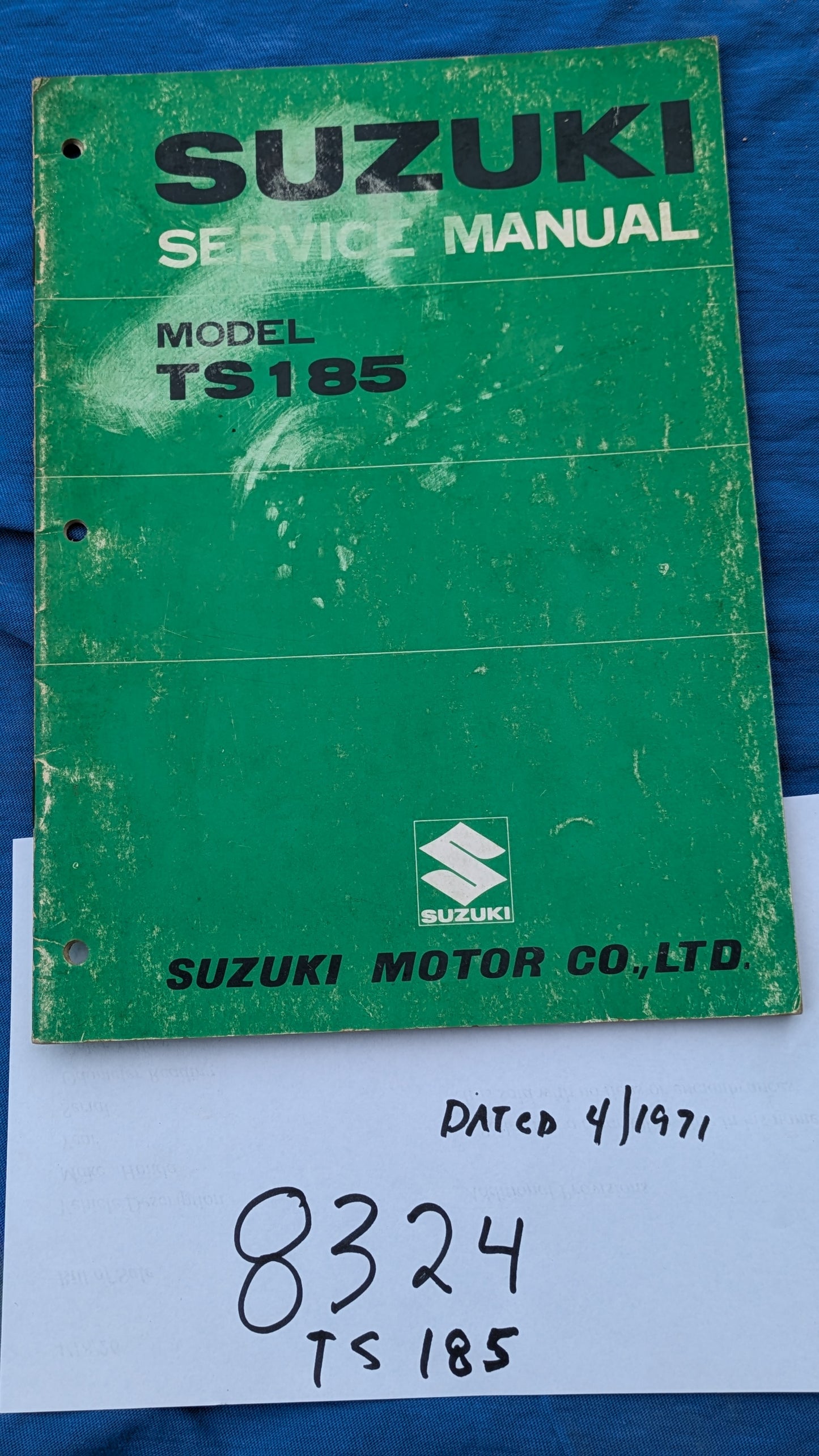 Suzuki TS185 OEM Shop Manual miy sku  8324
