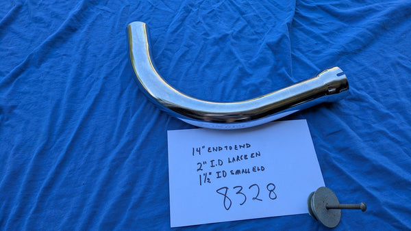 Pair, High Chrome Motorcycle Exhaust Header Pipes sku 8328