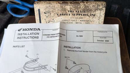 Honda GL1800 part 08P-MCA-100, Chrome Front Fender Install Kit sku 8332