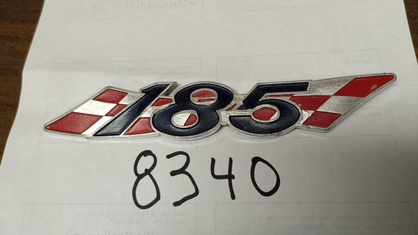 Suzuki TS185 sidecover badge OEM 1971 1972 part 68141-29000 sku 8340