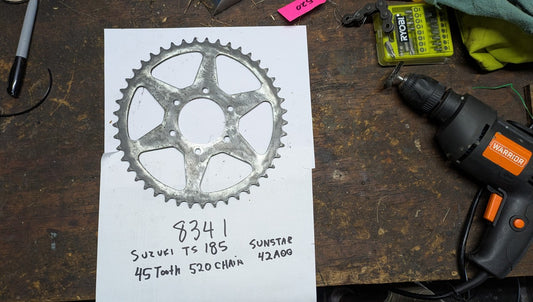 Suzuki TS185 Rear Sprocket 520 chain 45T   sku  8341