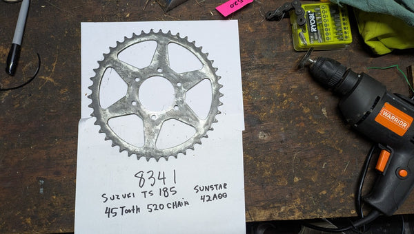 Suzuki TS185 Rear Sprocket 520 chain 45T   sku  8341