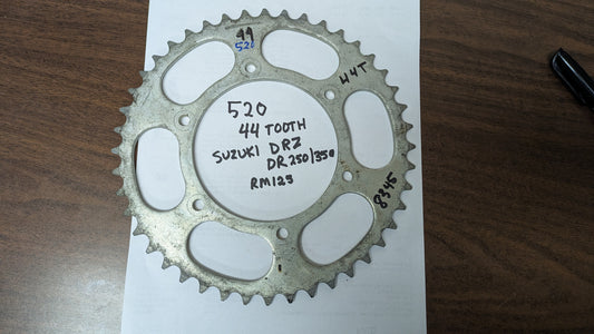 Suzuki DR 250/350 Rear Sprocket 520 chain 44T 6 bolt, my sku 8345