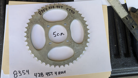 Honda XL100 Rear Sprocket 428 45T, Honda CT90 Honda CT110  sku 8354