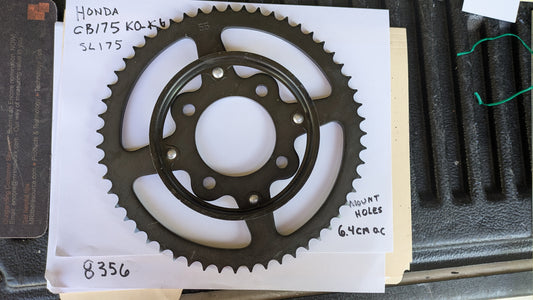 Rear Sprocket 428 Chain, 55T,  Honda CB175 K0-K6, SL175sku 8356