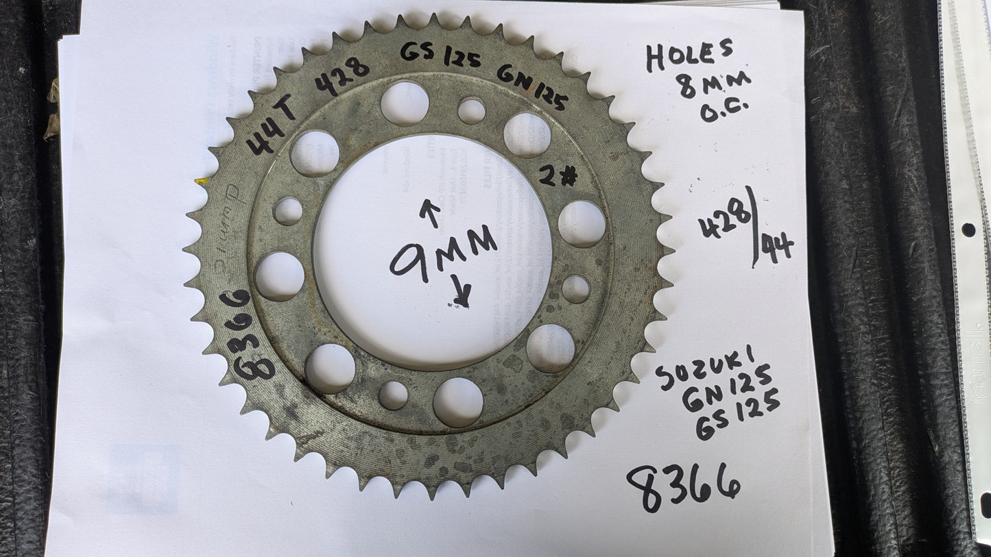 Suzuki GS 125 GN125 Rear Sprocket 428 44T 4 bolt my sku 8366
