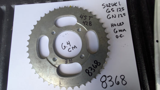 Honda XL100 CT110 Suzuki GN125 GS125 Rear Sprocket 428 45T  4 hole sku 8368